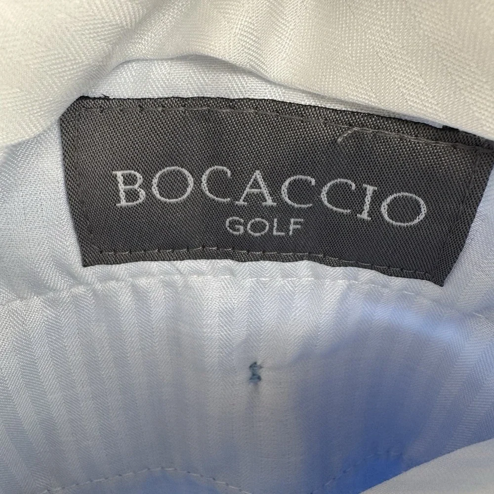 BOCACCIO Golf Chino‎ Shorts Expandable Waist Flat Front Size 32 Powder Blue EUC